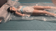 Yujie turns into a doll, kigurumi vacuum bag forced orgasm